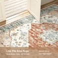thumbnail image 4 of Washable Area Rug for Living Room, NovDeco 5'x7' Non-Slip Vintage Print Persian Indoor Rug, Stain Resistant Carpet for Bedroom, Nursery, Brick Red, 4 of 11