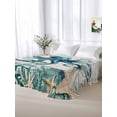 thumbnail image 5 of Nautical Octopus California King Size Flat Sheet, Wrinkleproof & Fadeproof Cooling Flat Bed Sheet Only, Coastal Vintage Coral Starfish Ocean Breathable Soft Bedding Top Sheets 108 x 98 Inches, 5 of 8