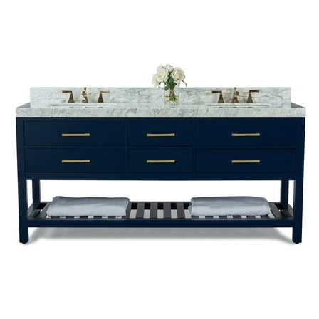 Ancerre Designs Elizabeth 72" Wood Bathroom Vanity Set in Heritage Blue