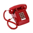thumbnail image 4 of Teléfono fijo de escritorio con cable de diseño retro para abuelos 13 x 22,2 x 11,5 cm Rojo, 4 of 8