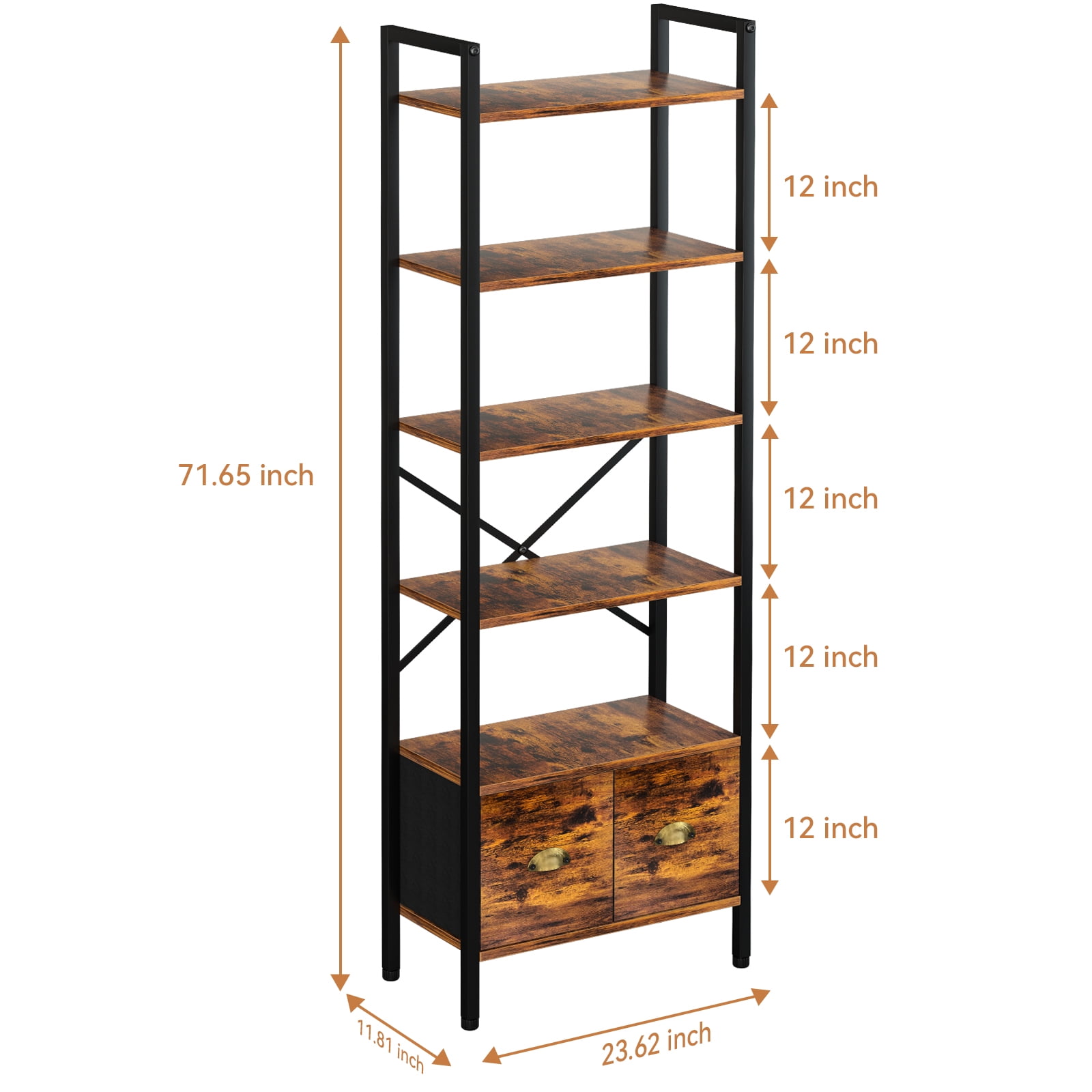 Rustic Brown Double-Layer Bookshelf Storage Rack - Perfect for Home or  Office – Hadulcet