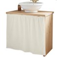 thumbnail image 2 of Cream Solid Color Cabinet Curtains 35"W x 35"L, Aesthetics Contemporary Luxury Sink Skirt for Bathroom Vanity Kitchen Self Adhesive, Dust-Proof Privacy Curtain for Shelves Closet Laundry Room Pantry, 2 of 9