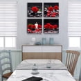 thumbnail image 5 of -Zen Bathroom Wall Art Rose Picture Black and Red Wall Decor Flower Canvas Prints Meditation Poster Framed Wall Art for Living Room Bedroom Accessories Room Décor Spa Stone Decorations, 5 of 6