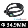thumbnail image 3 of Tekuisi 1×Ultralight 6g Carbon Fiber Seatpost Tube Clamps 31.8/34.9mm Black/rainbow Road Bike Seat Tube Lock Ring Bicycle Accessory, 3 of 5