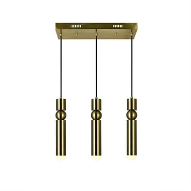 CWI Lighting Chime LED Island/Pool Table Chandelier With Brass Finish