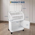 thumbnail image 7 of BouPower 32" Wooden Hamster Cage with Storage Cabinet & Wheels, Small Animal Enclosure for Syrian Hamsters and Gerbils, 40.55”L x 15.75”W x 31.5”H, Deep Base, Ventilated, 7 of 7