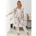 thumbnail image 2 of YUBIKWETE Womens Floral Pajama Set 3 Piece Sleepwear With Robe Camisole And Pants Soft Loungewear, 2 of 4