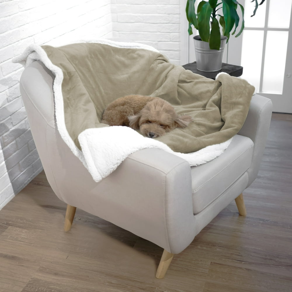 PetAmi Dog Blanket, Sherpa Dog Blanket Plush, Reversible, Warm Pet