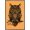 Barnwood Framed Version, variant on Rachel Caldwell - Warrior Owl On Orange Wall Poster, 14.725" x 22.375"
