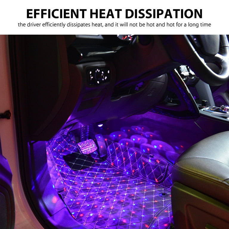 Car Interior LED Light, TSV 4pcs USB LED Interior Car Lights, 7-Color RGB Atmosphere  Light, LED Decoration Light Fits for Car Truck Van SUV 
