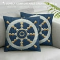 thumbnail image 3 of Nawypu  Nautical Rudder Anchor Throw Pillow Covers  Denim Texture Navy Blue Decorative Pillows Case Outdoor Cushion Covers for Couch Sofa Bed Home Decor, 3 of 5