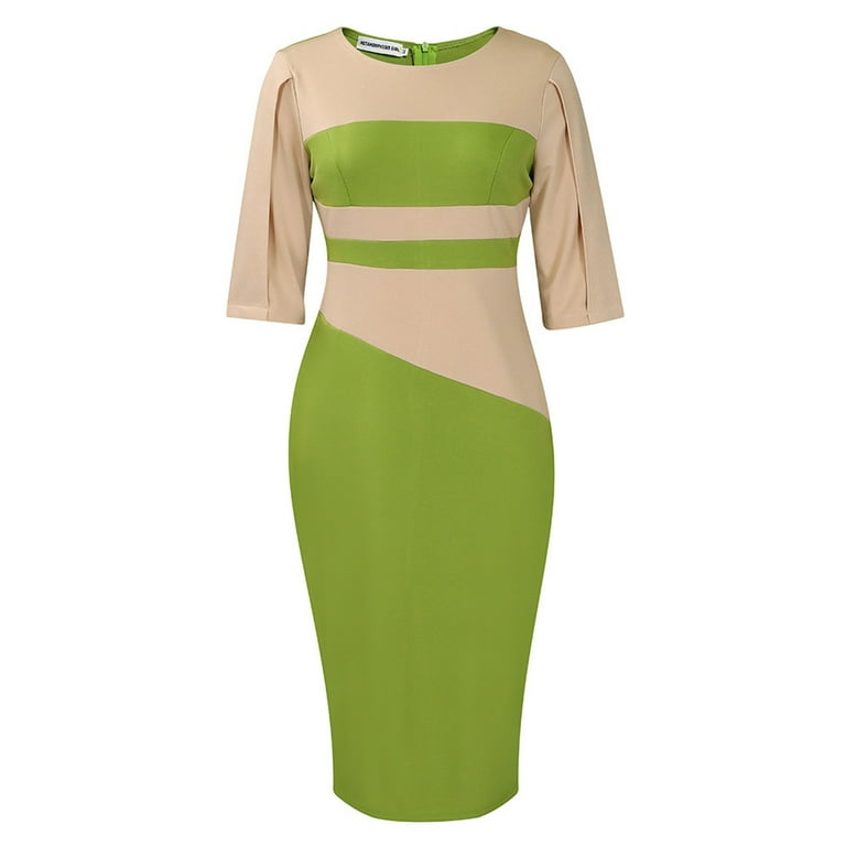 Olyvenn Womens Plus Size Wrapped Hip Dresses Fashion Slip Color Block Patchwork House Dress Crew Neck Blouse Work Office Patchwork Tight Skinny Smocked Ruffle Slit 3/4 Sleeve Prom Dress Green 8 - Walmart.com Olyvenn Womens Plus Size Wrapped Hip Dresses Fashion Slip Color Block Patchwork House Dress Crew Neck Blouse Work Office Patchwork Tight Skinny Smocked Ruffle Slit 3/4 Sleeve Prom Dress Green 8 - Walmart.com