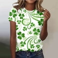 thumbnail image 2 of Womens Tops St Patrick'S Day Print Short Sleeve Comfort Fit Y2K Tops,Green,3XL, 2 of 4