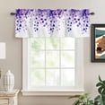 thumbnail image 2 of Kitchen Valances for Window, Spring Purple Flower Leaf Light Filtering Rod Pocket Valance Curtain, Watercolor Rustic Floral Plant Short Curtains Window Topper for Bedroom Living Room 54x18in, 2 of 9