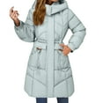 thumbnail image 2 of Pyhlmscde Women's Casual Mid Long Waisted Thick Warm Cotton Coat, Winter Coats for Women, Womens Tops, Puffer Jacket, 2 of 6