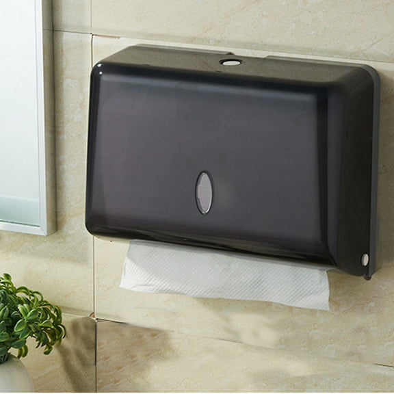 COMPUKAS 1Pack Bathroom Disposable Hand Towel Holder Grey Abs Plastic Wall Mounted Tissue Box Home Use