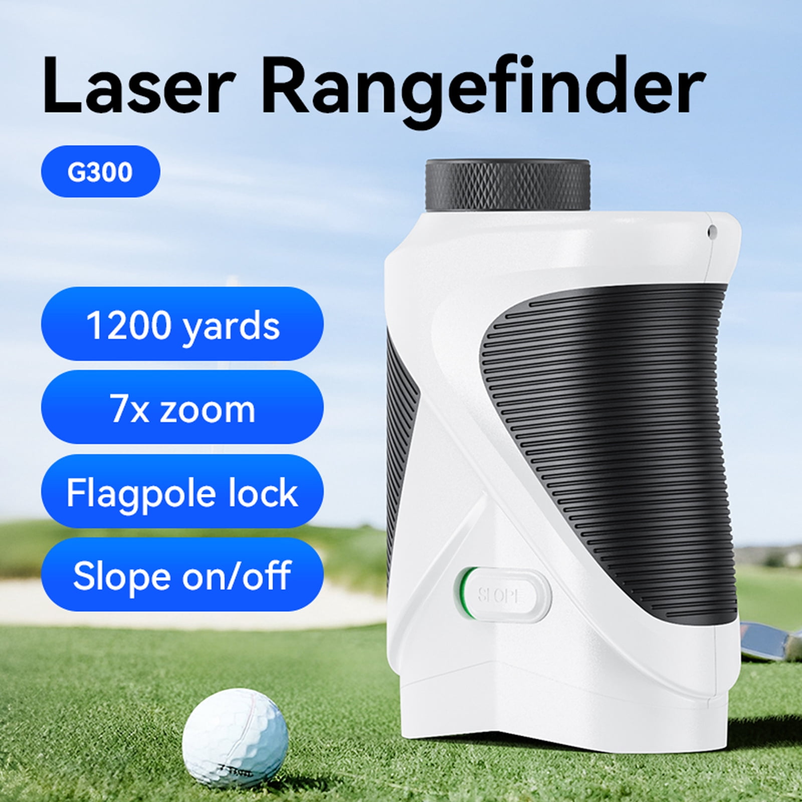 Golf Rangefinder 1200 Yards with Slope Switch, Laser Rangefinder with 7X Magnification, Flag Lock Vibration, USB-C Rechargeable, IP54 Waterproof for Golf and Hunting