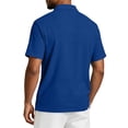 thumbnail image 5 of Fabrcox Men's Polo Shirts Short Sleeve Collared Henley Men's Linen Shirt Lightweight Relaxed Fit Color Block Vacation Athletic Golf Shirts Men Blue XXL, 5 of 7