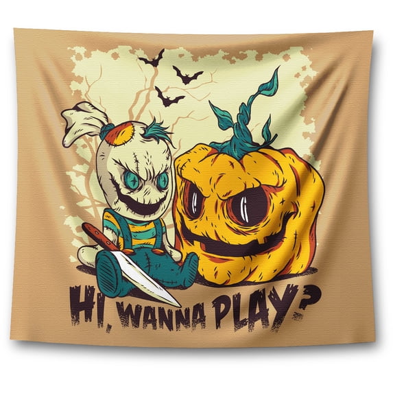 Awkward Styles Halloween Tapestry Wall Hanging Scary Doll Home Decor