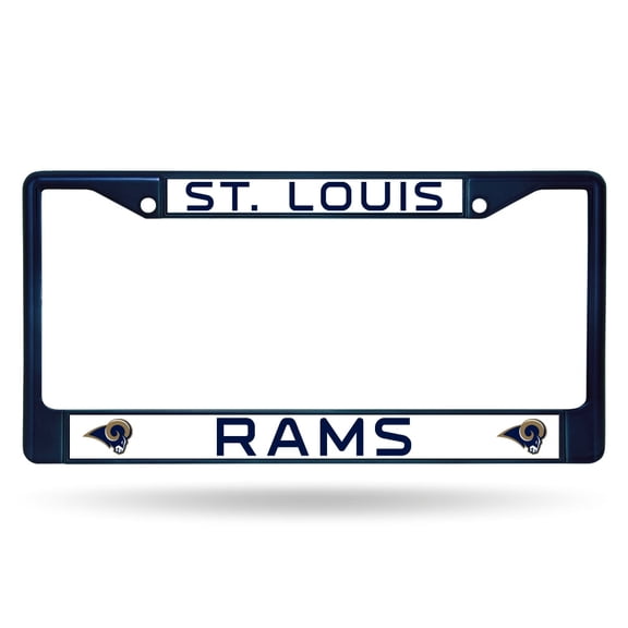 St Louis Football Rams Chrome Metal (Blue Painted) License Plate Frame