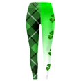 thumbnail image 4 of Arlun St. Patrick's Day Leggings for Women Trendy Checkered and Shamrock Printed Stretch Yoga Pants High Waisted Slim Fitting Sports Fitness Casual Leggings White XL, 4 of 5