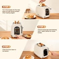 thumbnail image 2 of Mecity Easy Touch Screen Toaster 2 Slice – Retro Wide Slot Stainless Steel Toaster with Large Display, 6 Browning Levels, Bagel, Defrost & Reheat, Removable Crumb Tray, Cream Color, 2 of 9