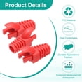 thumbnail image 4 of 100Pcs RJ45 Plug Connector Cover Cat5 Cat5E Cat6 Cat7 Wire Guard Sleeves, Red, 4 of 6