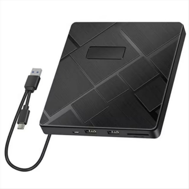 Unidad de DVD/CD Externa USB 3.0 Tipo C, 5 en 1, Reproductor y Grabadora de DVD con Ranuras SD/TF y USB, Unidades Ópticas.