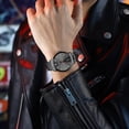 thumbnail image 3 of Reloj para hombre Moda Minimalista Cronógrafo Cuarzo Analógico Malla Acero inoxidable Relojes luminosos impermeables para hombres con Auto Dateall negro 701, 3 of 5