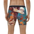 thumbnail image 4 of Cauagu Artistic Orange Carnation Skull Print Men's Boxer Briefs, Funny & Cute Underwear Elastic Waistband Briefs Ideal Gift for Men,1-Pack, 4 of 7