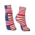 thumbnail image 2 of Women's Men's America Flag Patriotic Lightweight Ventilation Quarter Ankle Socks, 2 of 7