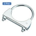 thumbnail image 3 of Muffler U-Bolt Clamps for 70mm Diameter Pipe, 2 Pack Saddle Type U-bolt Clamps, 3 of 4