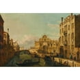 thumbnail image 2 of Francesco Zanin 18x13 Black Ornate Wood Framed Double Matted Museum Art Print Titled - Venice, the Rio of the Mendicanti and the School of San Marco, 2 of 5