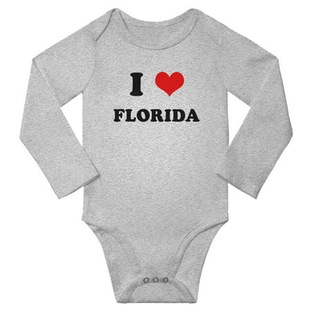 

I Heart Florida US States Love Cute Baby Long Jumpsuits Newborn Clothes (Gray 18-24 Months)