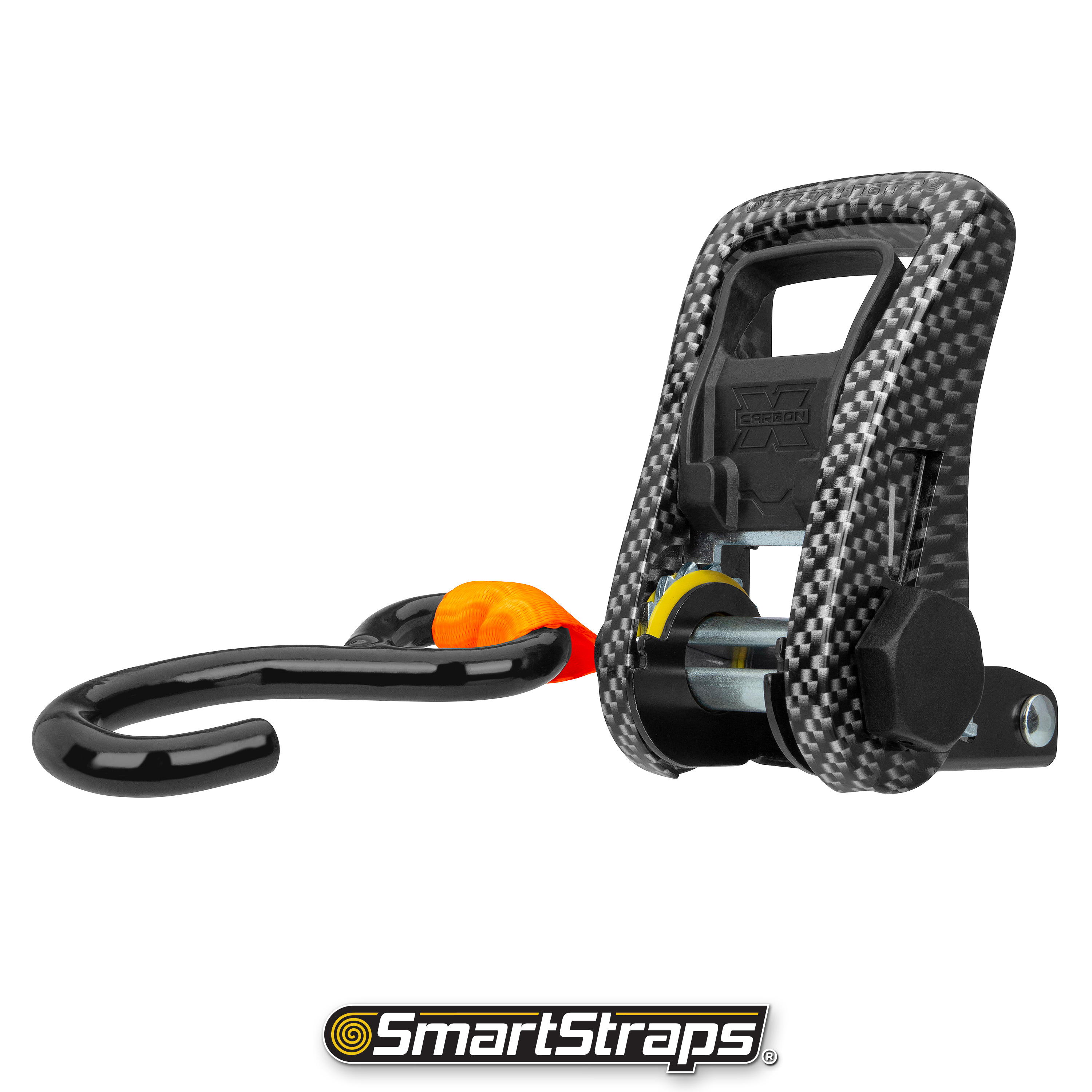 SmartStraps CarbonX Heavy Duty Ratchet Tie Down Straps, 1" x 14 ft, 1,000 lb Safe Work Load, 3,000 lb Break Strength, Green, 4-Pack