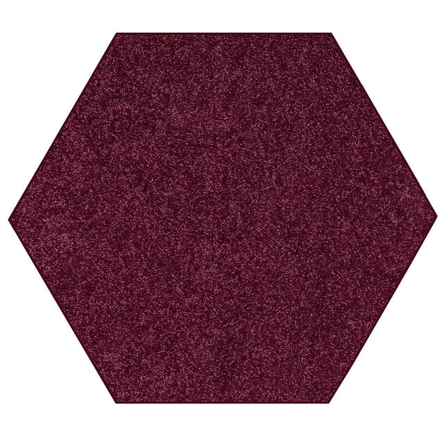 Ambiant Saturn Collection Pet Friendly Area Rugs Cranberry - 12' Hexagon