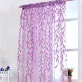thumbnail image 4 of Rosnek Willow Leaves Print Curtain, Rod Pocket Heading Yarn Tulle Curtain For Living Room Bedroom, Floral Window Curtain Screening Home Decor Draps, 4 of 8