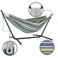 thumbnail image 3 of Double Classic Camping Outdoor Cotton Hammocks with 9 Feet Steel Stand 450 lb Capacity, 3 of 7