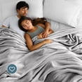 thumbnail image 5 of Bare Home Microplush Fleece Blanket - 300 GSM - Fuzzy Microfleece - Soft & Plush - Giant, Light Gray, 5 of 10