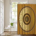 thumbnail image 2 of 4 Pcs Mandala Bathroom Shower Curtain Sets with Rugs, Geometric Bathroom Sets with Shower Curtain and Rugs, Gold Black Antique Greek Key Bathroom Decor Sets with Mats and Towels, 2 of 7
