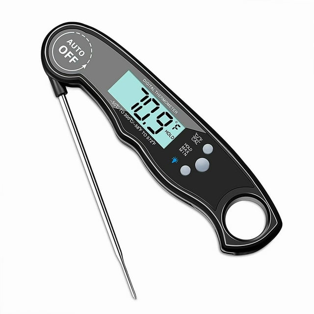 Instant Read Digital Food Thermometer with Bright Backlight LCD Screen, Kitchen Smart Waterproof Cooking Meat Thermometer
