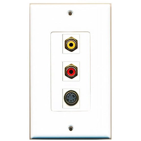 RiteAV 1 Port RCA Red 1 Port RCA Yellow 1 Port S-Video Wall Plate Oversized