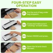 NOVODESK Vacuum Sealing Machine with 12 Bags, 80Kpa Food Sealer Machine,Wet and Dry Food Storage, Built-in Cutter, Compact Design