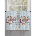 thumbnail image 3 of Tier Curtains 45 Inches Long, Laundry Room Window Treatment Curtain Drapes, Blue Cartoon Washing Machine Clothes Window Half Privacy Curtains for Bedroom Bathroom, 42"x45", 2 Panels, 3 of 7