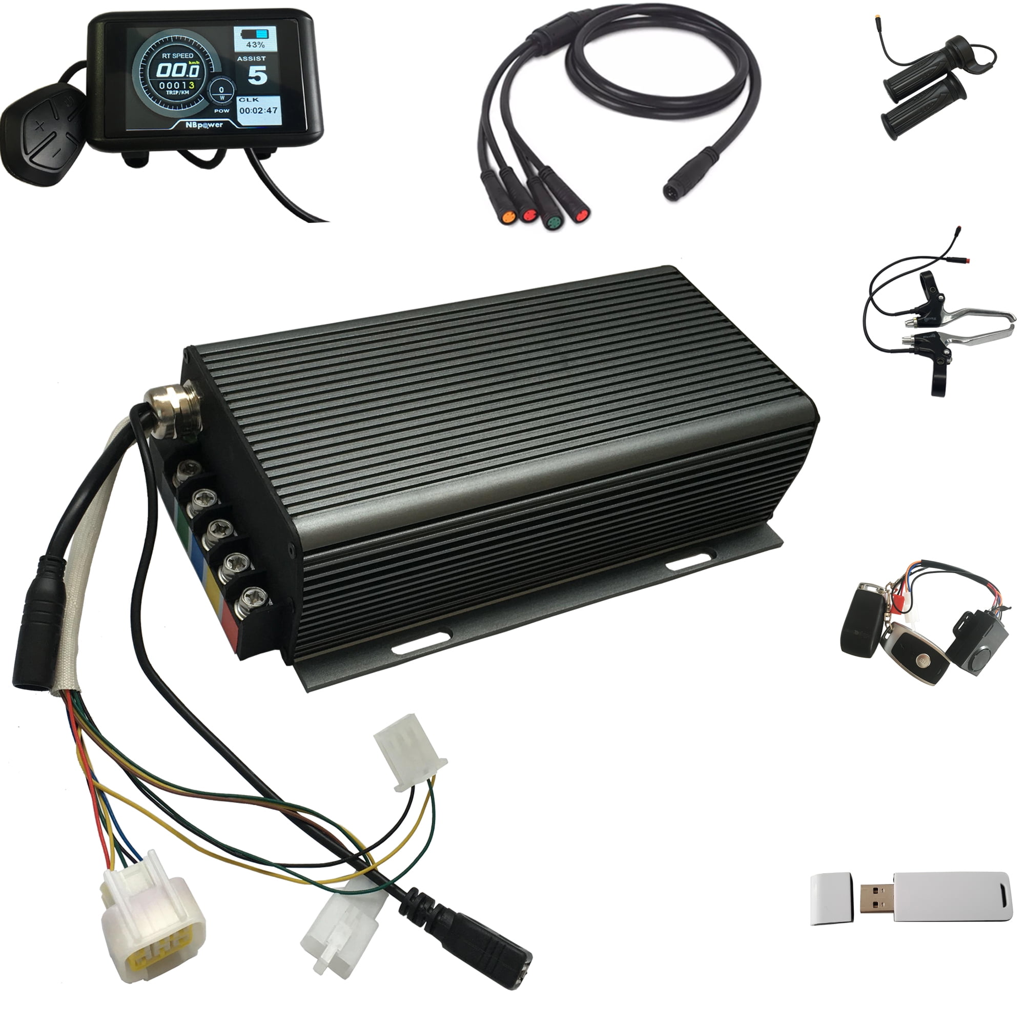 Waterproof Controller Sabvoton 72V 100A Controller Kit for 5000W Ebike Motor Kit with UKC1 ...