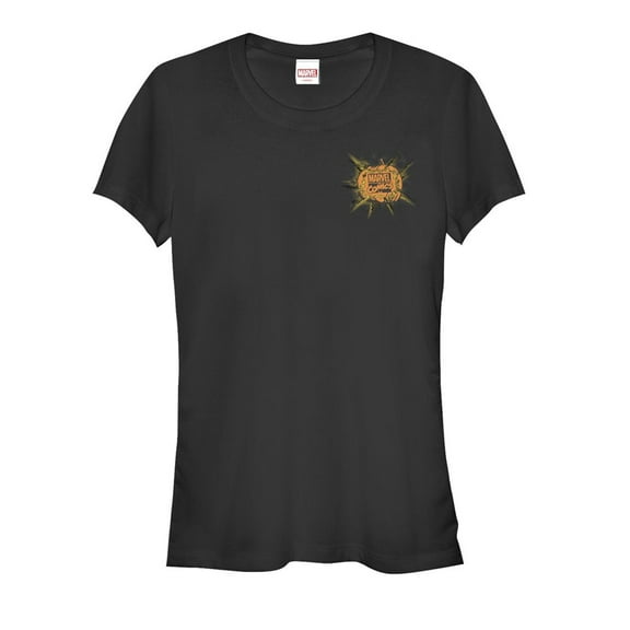 Junior's Marvel Halloween Classic Small Logo  Graphic Tee Black 2X Large