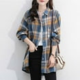 thumbnail image 2 of Fashion Winter Plaid Jackets for Womens Plus Size European Brushed Plaid Shirt Women's Long Sleeved Jacket Long Sleeved Hooded Casual Jacket, 2 of 5