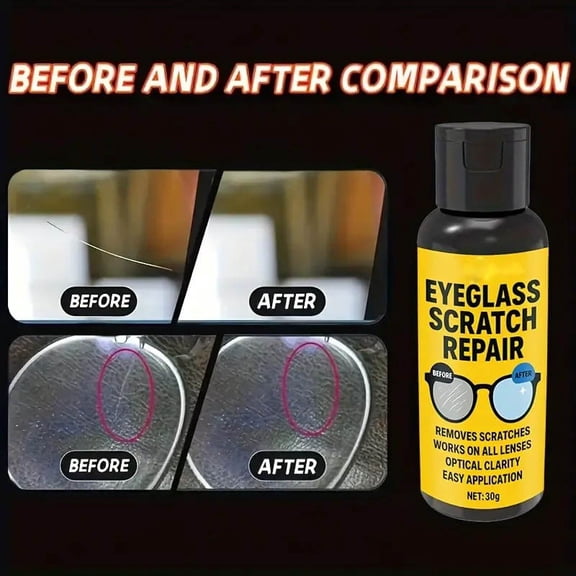 Glasses Lens Scratch Spray for Eyeglass Lenses – Anti Scratch Remover and Cleaner for Glasses, Sunglasses, Camera and Car Headlight Lenses