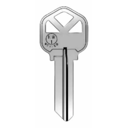 KW1 Key - Nickel Finish Kwikset Key Blanks (JMA)