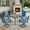 Blue, variant on 5-Piece All-Weather Patio Dining Set with 4 Textilene Swivel Chairs & Iron Table, Adjustable Umbrella Hole (1.57"-1.97") for Deck, Poolside, Backyard, Lawn (Brown/Gray/Blue)